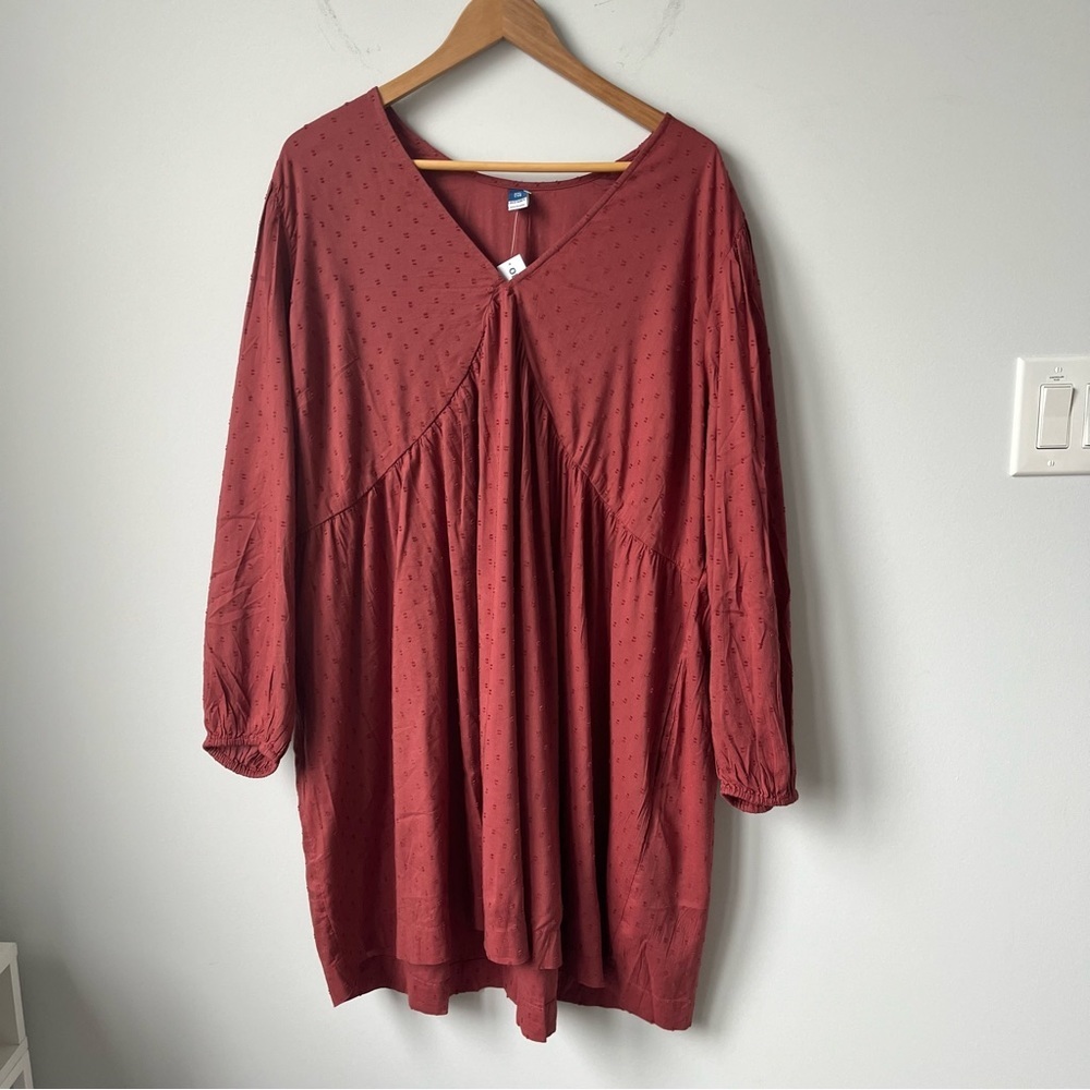Old Navy Swiss Dot Long Sleeve Unlined V Neck Shift Dress Multiple Sizes - Picture 6 of 12